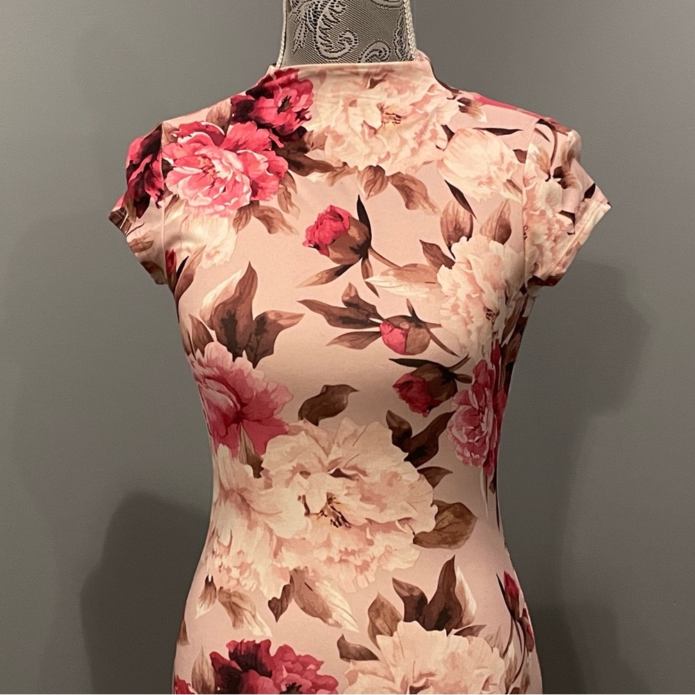 Floral Bodycon Midi Dress